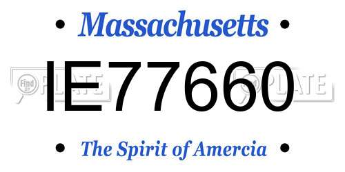 IE77660 Massachusetts License Plate