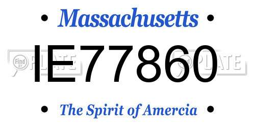 IE77860 Massachusetts License Plate