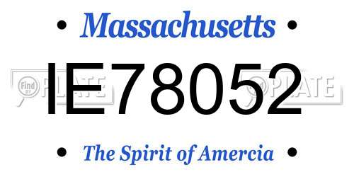 IE78052 Massachusetts License Plate