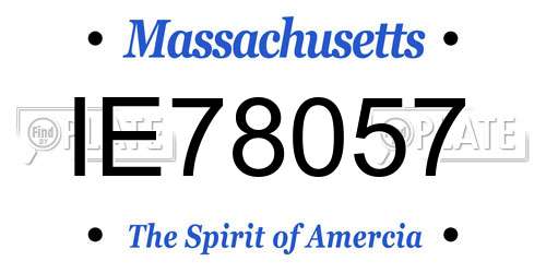 IE78057 Massachusetts License Plate