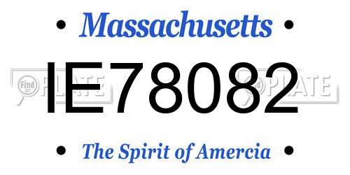 IE78082 Massachusetts License Plate