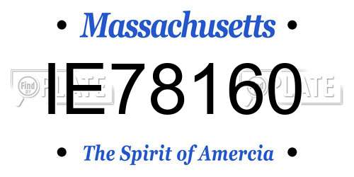 IE78160 Massachusetts License Plate