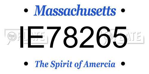 IE78265 Massachusetts License Plate