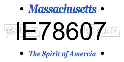 IE78607 Massachusetts License Plate