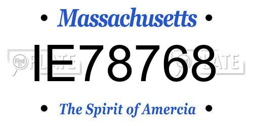 IE78768 Massachusetts License Plate
