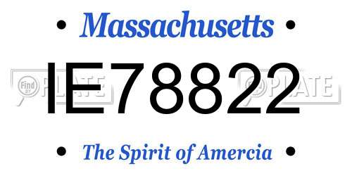 IE78822 Massachusetts License Plate