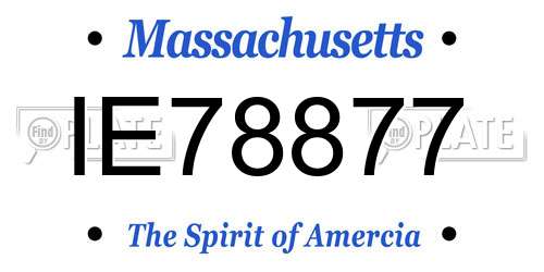 IE78877 Massachusetts License Plate