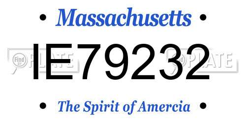 IE79232 Massachusetts License Plate
