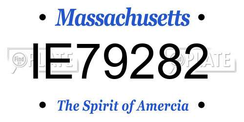 IE79282 Massachusetts License Plate