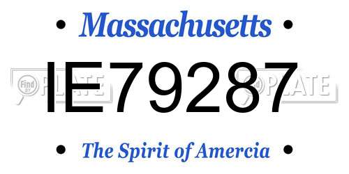IE79287 Massachusetts License Plate