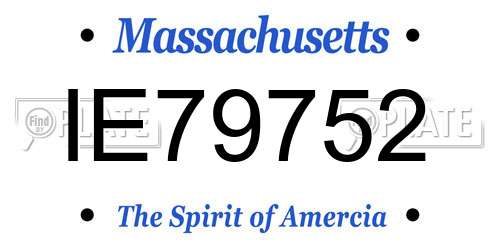 IE79752 Massachusetts License Plate