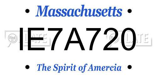 IE7A720 Massachusetts License Plate