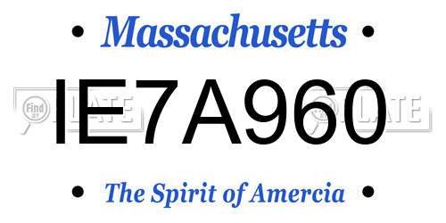 IE7A960 Massachusetts License Plate
