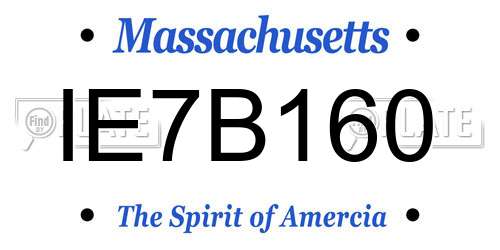 IE7B160 Massachusetts License Plate