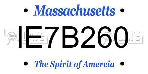 IE7B260 Massachusetts License Plate