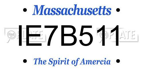 IE7B511 Massachusetts License Plate