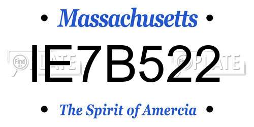 IE7B522 Massachusetts License Plate