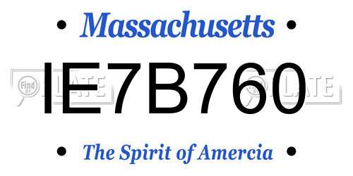 IE7B760 Massachusetts License Plate