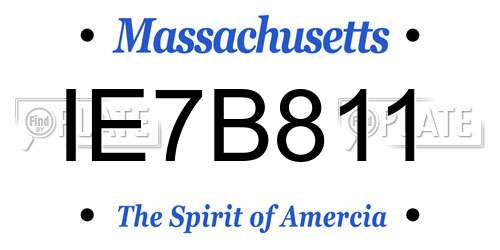 IE7B811 Massachusetts License Plate