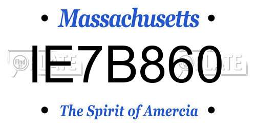 IE7B860 Massachusetts License Plate
