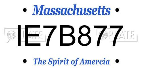 IE7B877 Massachusetts License Plate