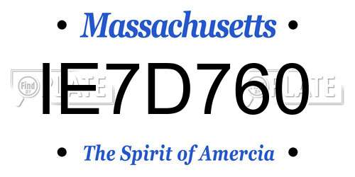 IE7D760 Massachusetts License Plate