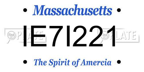 IE7I221 Massachusetts License Plate
