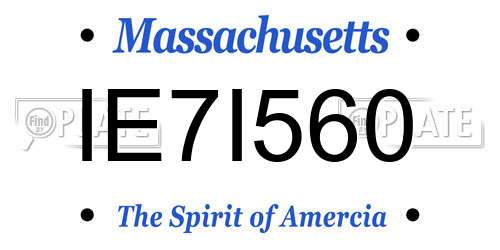 IE7I560 Massachusetts License Plate