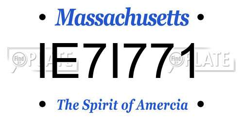 IE7I771 Massachusetts License Plate