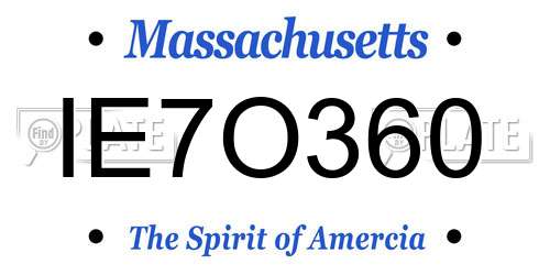 IE7O360 Massachusetts License Plate
