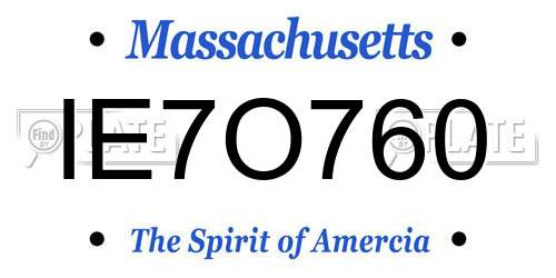 IE7O760 Massachusetts License Plate