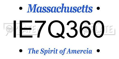 IE7Q360 Massachusetts License Plate