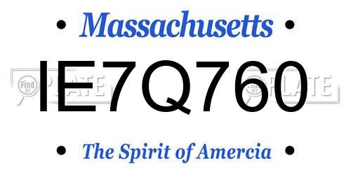 IE7Q760 Massachusetts License Plate