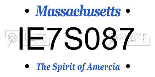 IE7S087 Massachusetts License Plate
