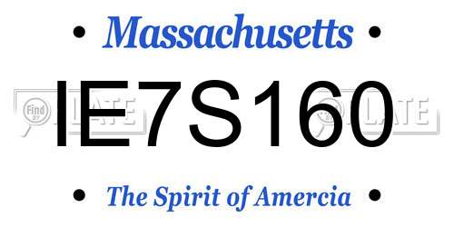 IE7S160 Massachusetts License Plate