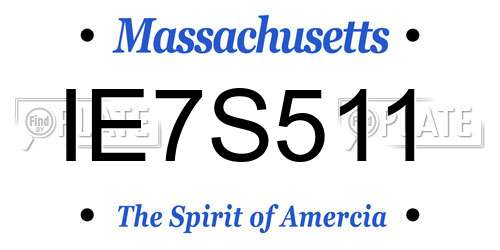 IE7S511 Massachusetts License Plate