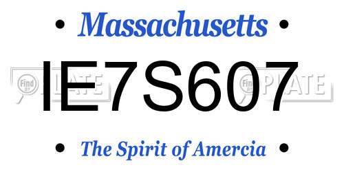 IE7S607 Massachusetts License Plate
