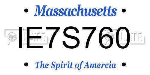 IE7S760 Massachusetts License Plate