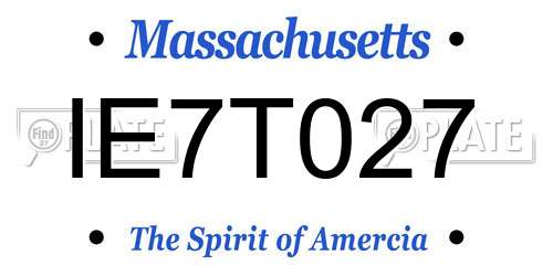 IE7T027 Massachusetts License Plate