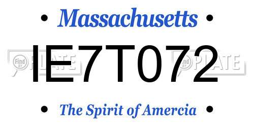 IE7T072 Massachusetts License Plate