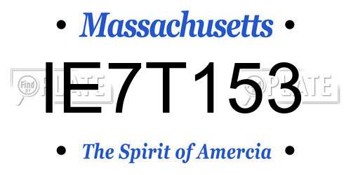 IE7T153 Massachusetts License Plate