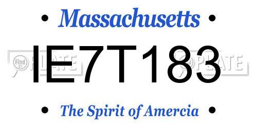 IE7T183 Massachusetts License Plate