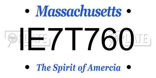 IE7T760 Massachusetts License Plate