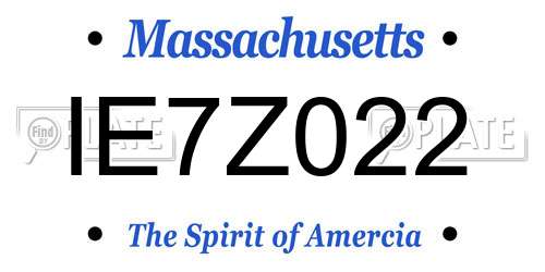 IE7Z022 Massachusetts License Plate