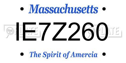 IE7Z260 Massachusetts License Plate