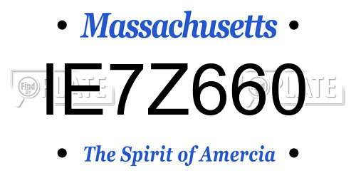 IE7Z660 Massachusetts License Plate