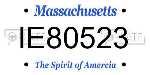IE80523 Massachusetts License Plate