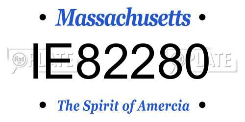 IE82280 Massachusetts License Plate
