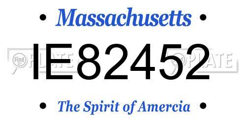 IE82452 Massachusetts License Plate