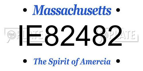 IE82482 Massachusetts License Plate